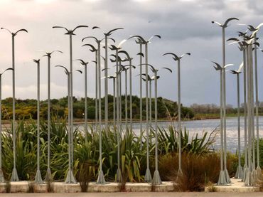 Ahuriri Boardwalk Flying Bird Sculptures Napier Hawkes Bay